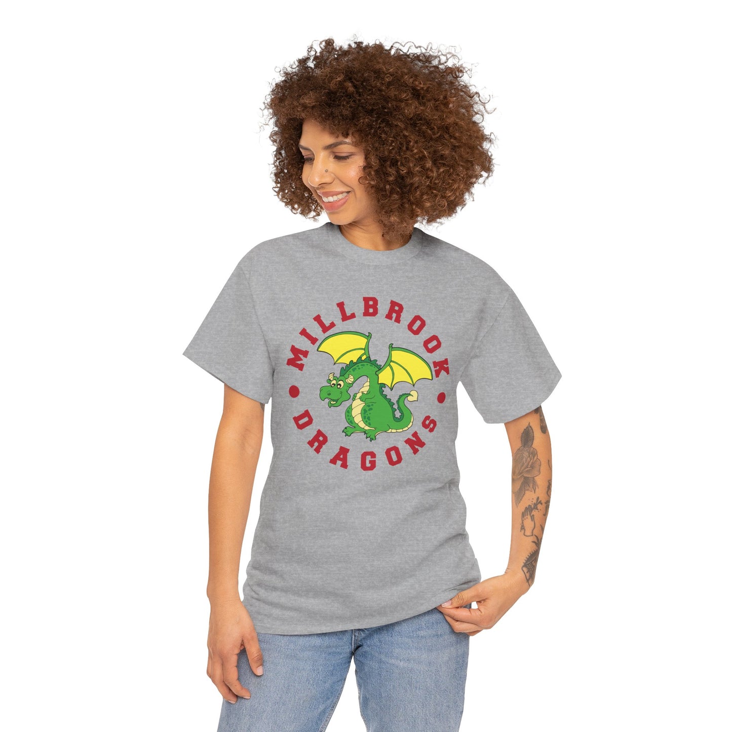 Millbrook Dragons Mascot Unisex Heavy Cotton Tee - Adult