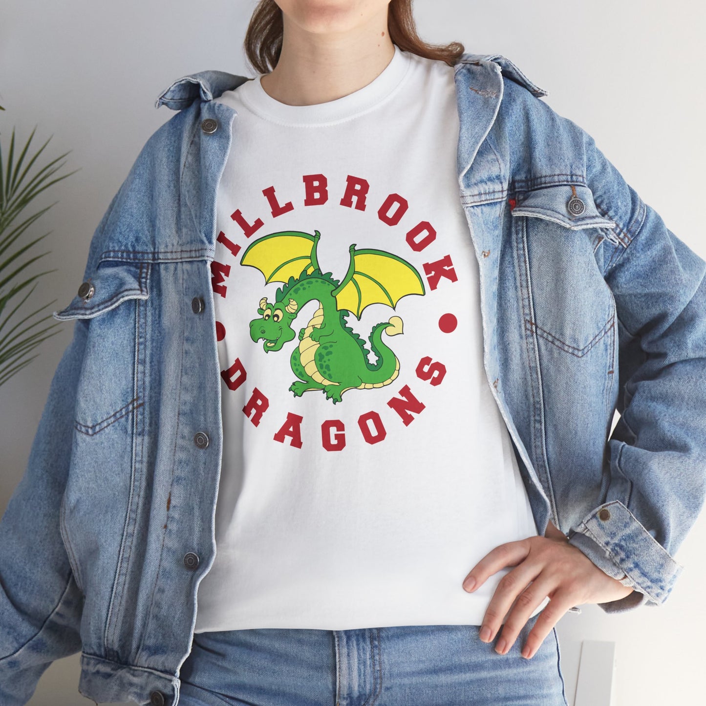 Millbrook Dragons Mascot Unisex Heavy Cotton Tee - Adult