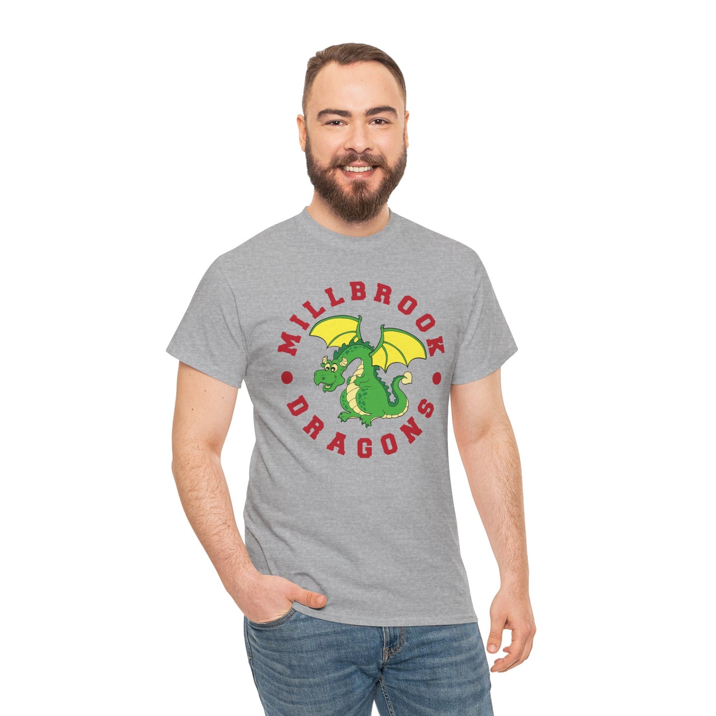 Millbrook Dragons Mascot Unisex Heavy Cotton Tee - Adult