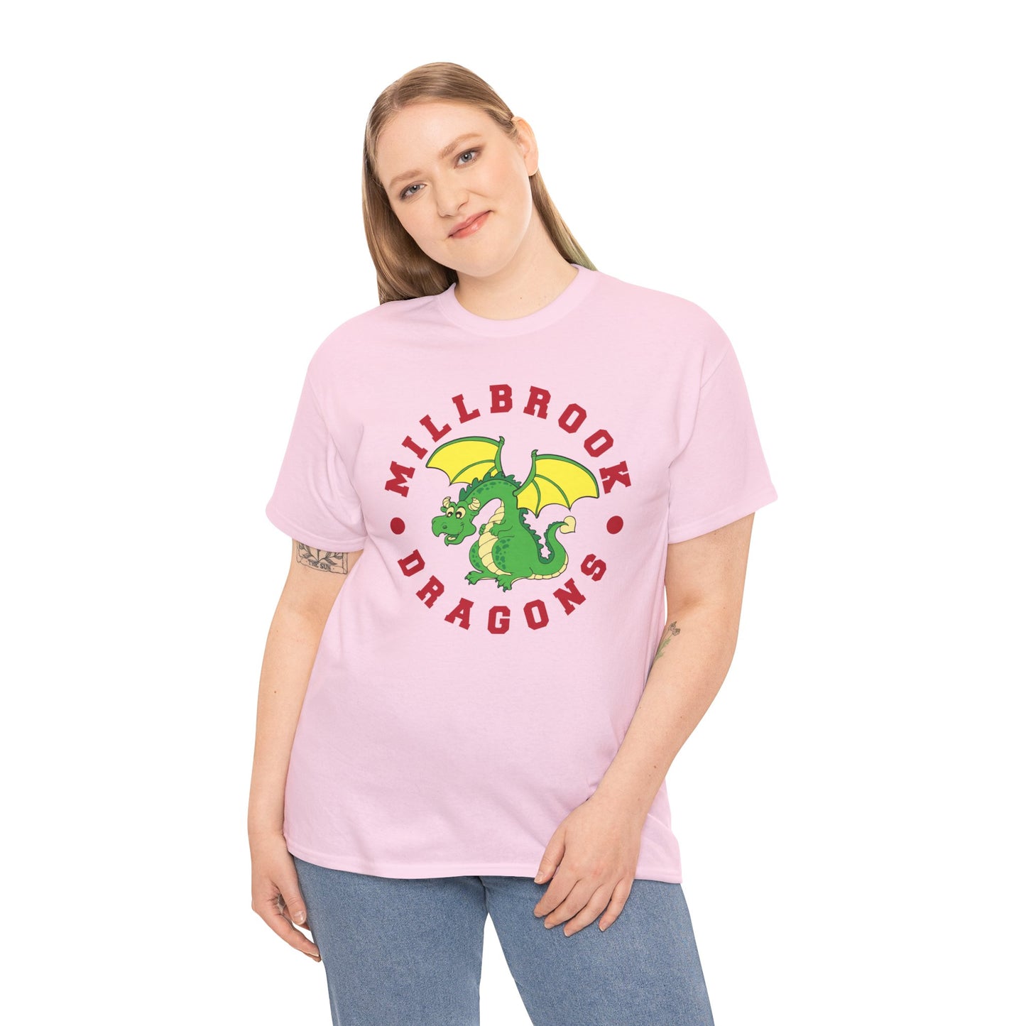 Millbrook Dragons Mascot Unisex Heavy Cotton Tee - Adult